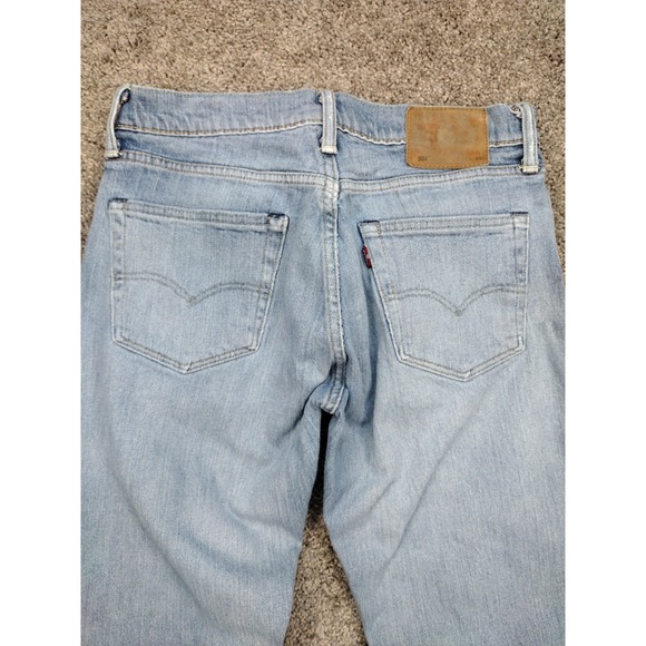 Levis Jeans Mens 32x30 White Oak Cone Denim Pants Light Washout 504 Leather Tag - Picture 6 of 7